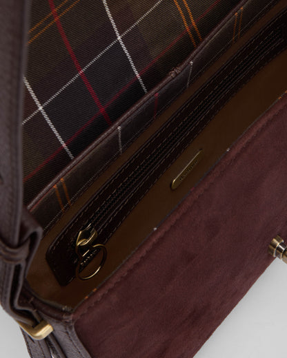 Barbour Rosa Womens Suede & Leather Crossbody Bag - Dark Brown
