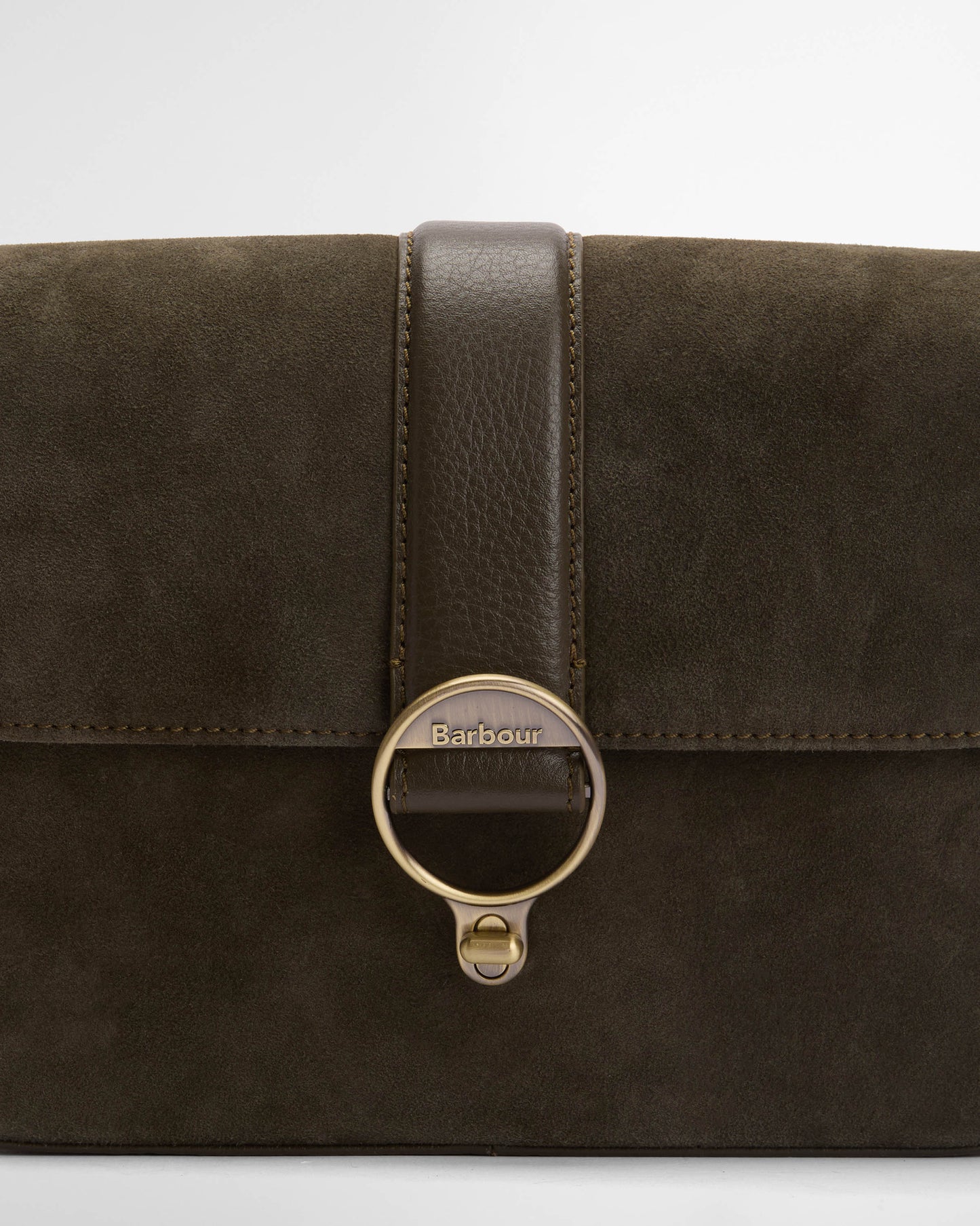 Barbour Rosa Womens Suede & Leather Crossbody Bag - Olive