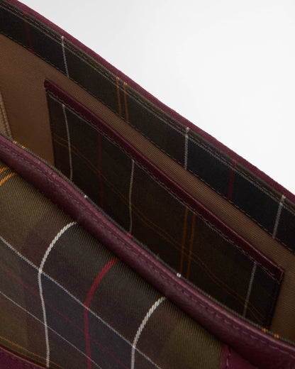 Barbour Rosa Womens Suede & Leather Crossbody Bag - Burgundy