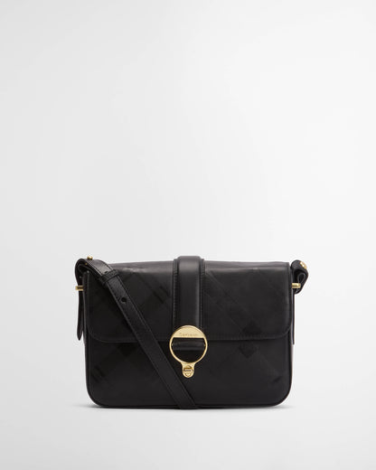 Barbour Rosa Womens Deboss Leather Crossbody Bag - Black/Deboss Tartan