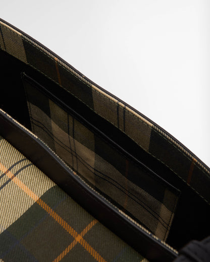 Barbour Rosa Womens Deboss Leather Crossbody Bag - Black/Deboss Tartan