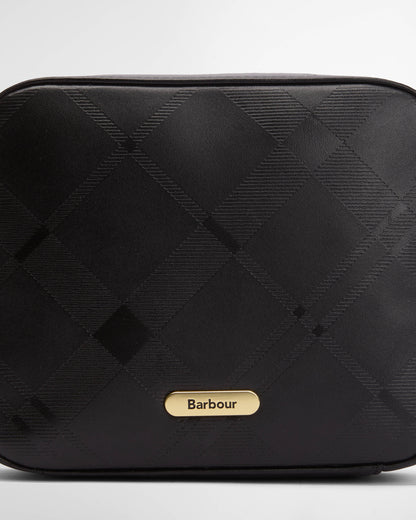 Barbour Daphne Womens Deboss Leather Crossbody Bag - Black/Deboss Tartan