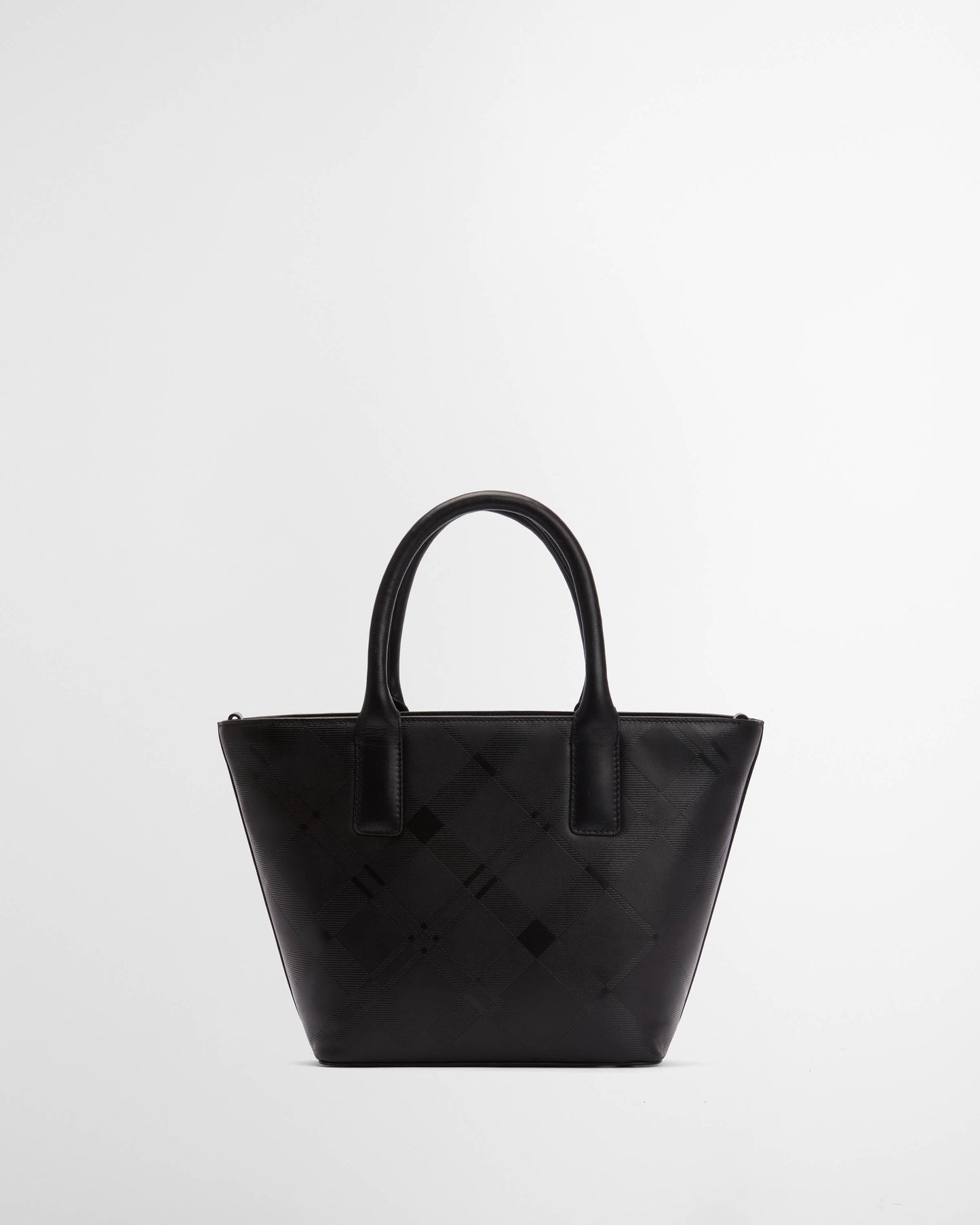 Barbour Birch Womens Deboss Leather Tote Bag - Black/Deboss Tartan