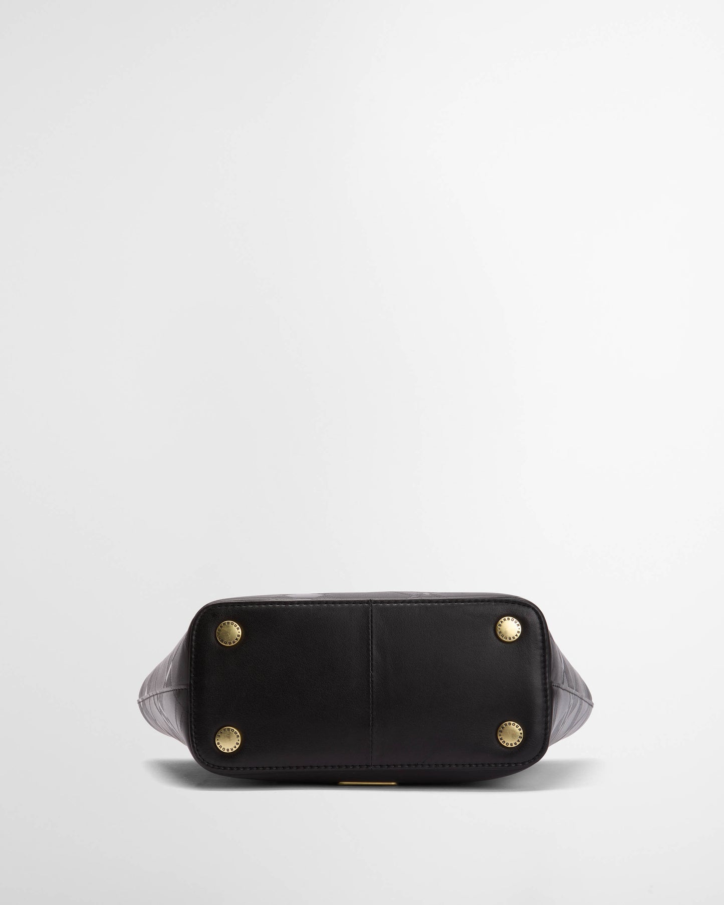 Barbour Birch Womens Deboss Leather Tote Bag - Black/Deboss Tartan