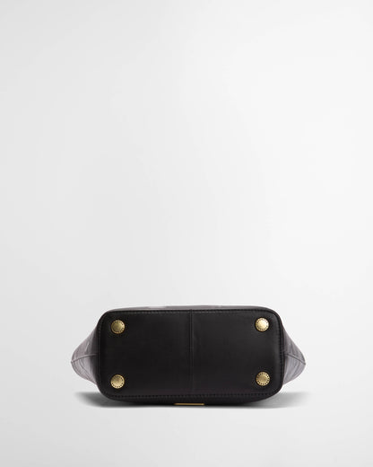 Barbour Birch Womens Deboss Leather Tote Bag - Black/Deboss Tartan