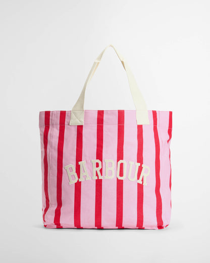 Barbour Emily Stripe Womens Tote Bag - Cherry Blossom | CHO | Designer Womens Bags