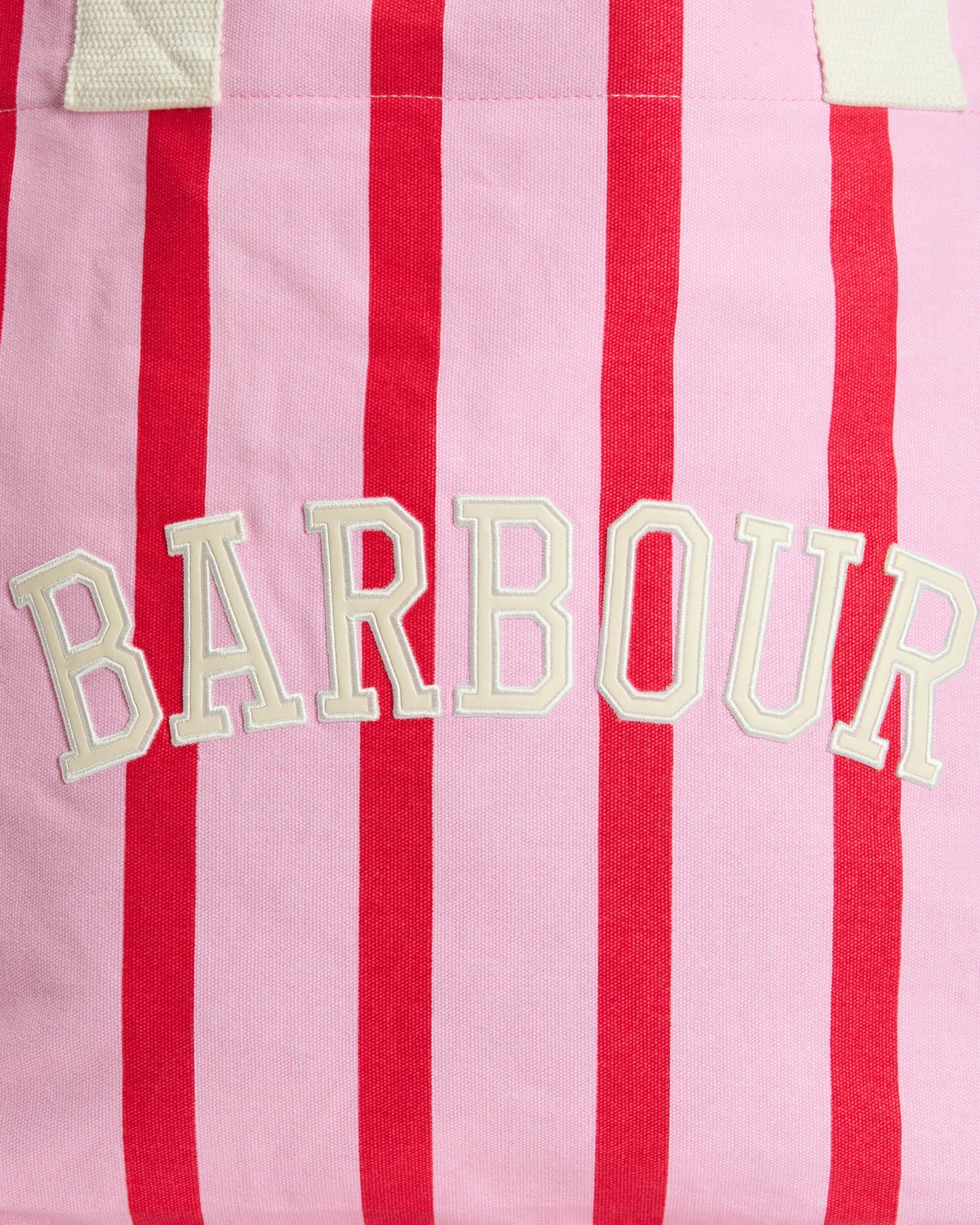 Barbour Emily Stripe Womens Tote Bag - Cherry Blossom | CHO | Designer Womens Bags