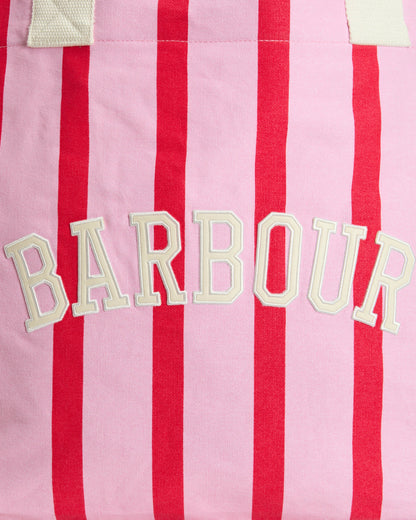Barbour Emily Stripe Womens Tote Bag - Cherry Blossom | CHO | Designer Womens Bags