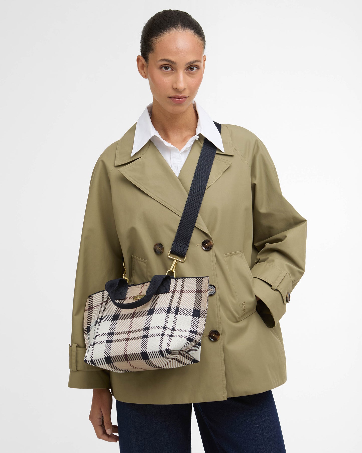 Barbour Layla Tartan Womens Mini Tote Bag - Rosewood Tartan | CHO | Designer Womens Bags