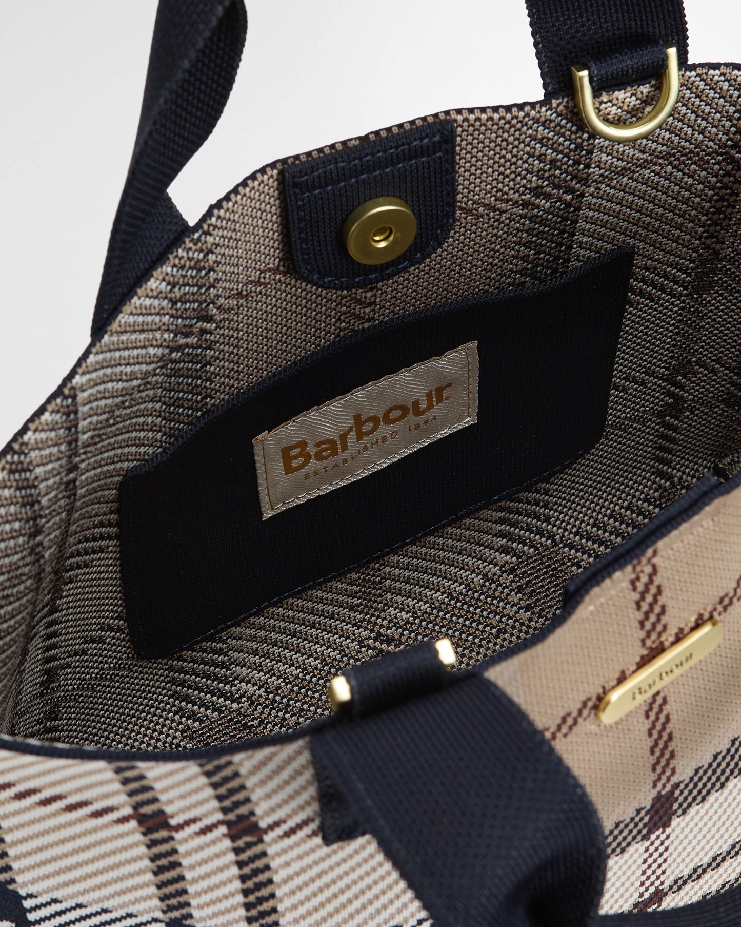 Barbour Layla Tartan Womens Mini Tote Bag - Rosewood Tartan | CHO | Designer Womens Bags