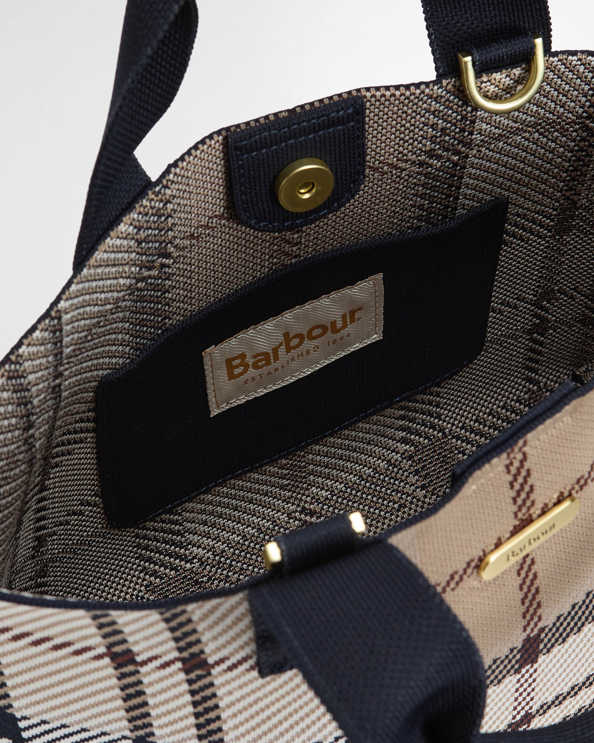 Barbour Layla Tartan Womens Mini Tote Bag - Rosewood Tartan | CHO | Designer Womens Bags