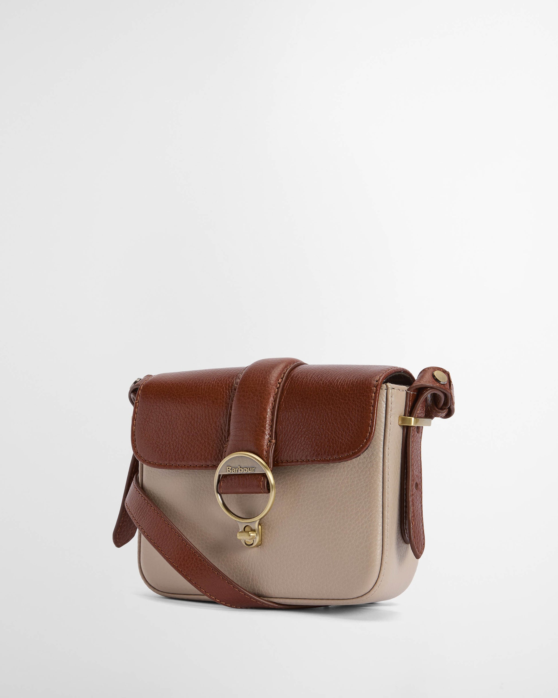 Barbour Mini Rosa Leather  Womens Crossbody Bag - Pebbled Pink/Brown | CHO | Designer Womens Bags