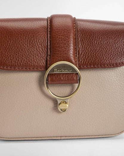 Barbour Mini Rosa Leather  Womens Crossbody Bag - Pebbled Pink/Brown | CHO | Designer Womens Bags
