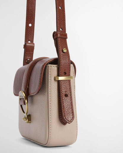 Barbour Mini Rosa Leather  Womens Crossbody Bag - Pebbled Pink/Brown | CHO | Designer Womens Bags