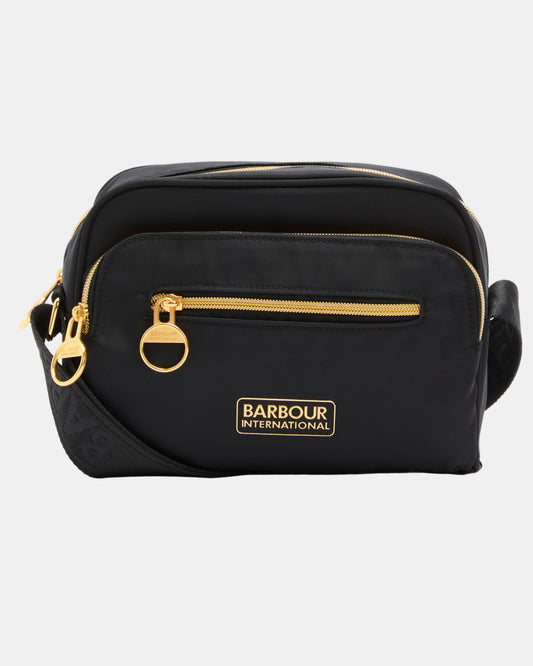 Barbour International Qualify City Womens Crossbody Bag - Black | CHO | Designer Womens Shoulder Bags