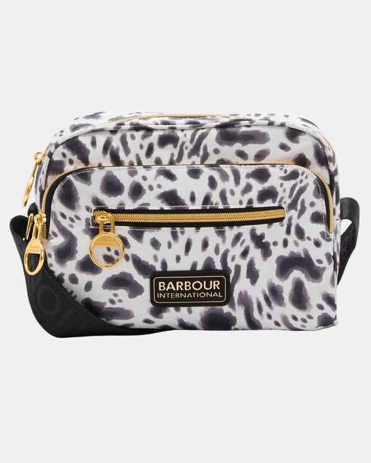 Barbour International Boulevard Womens Crossbody Bag - Bio Ink Leopard Print | CHO | Designer Womens Shoulder Bags