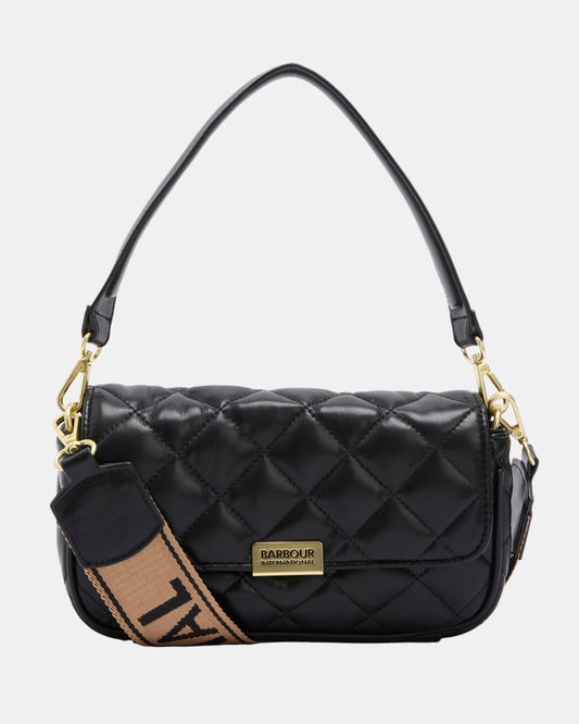 Barbour International Soft Quilt Mini Soho Womens Crossbody Bag - Black | CHO | Designer Womens Shoulder Bags