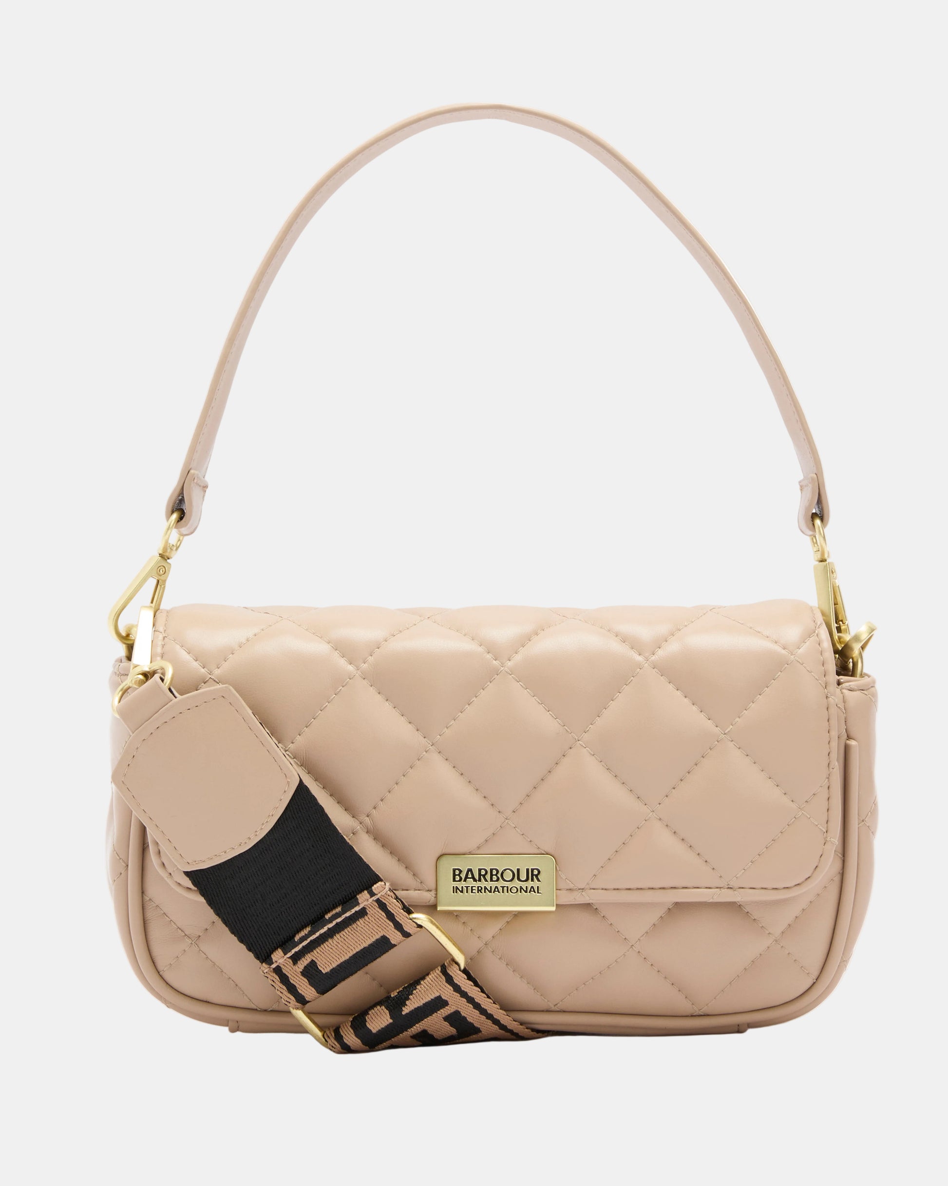 Barbour International Soft Quilt Mini Soho Womens Crossbody Bag - Camel | CHO | Designer Womens Shoulder Bags