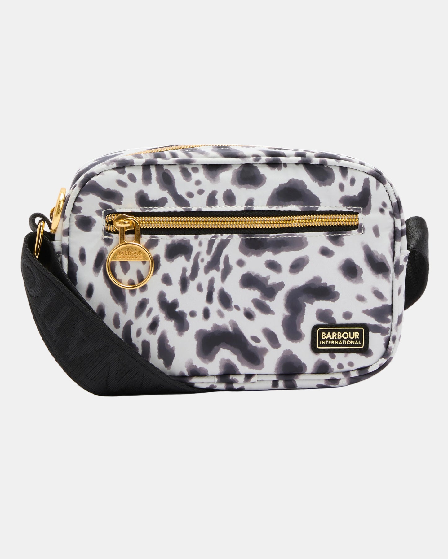 Barbour International Boulevard Micro Womens Crossbody Bag - Bio Ink Leopard Print | CHO | Designer Womens Shoulder Bags