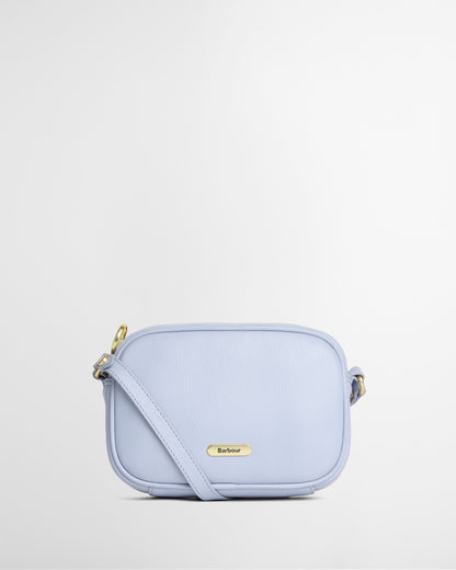 Barbour Daphne Womens Mini Leather Crossbody Bag - Zen Blue front