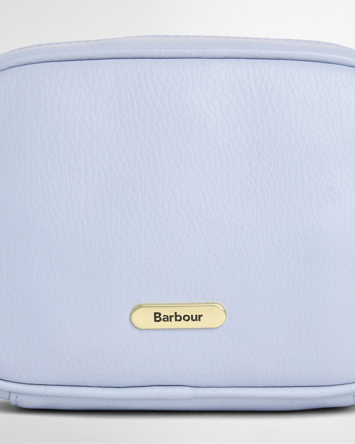 Barbour Daphne Womens Mini Leather Crossbody Bag - Zen Blue badge detail