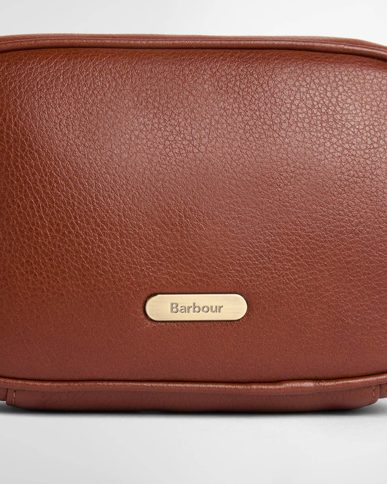 Barbour Daphne Womens Mini Leather Crossbody Bag in Brown, detail