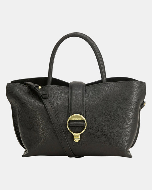 Barbour Alder Womens Mini Leather Tote Bag - Black