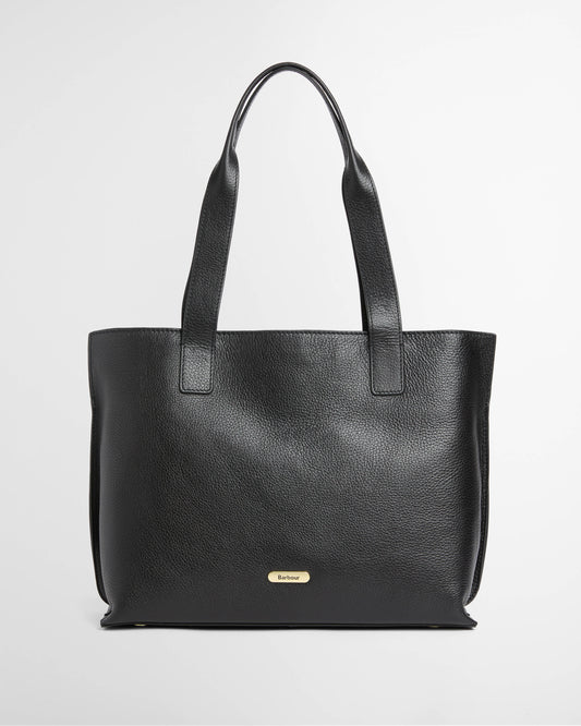 Barbour Alder Womens Large Leather Tote Bag - Black | CHO | Designer Womens Tote Bags