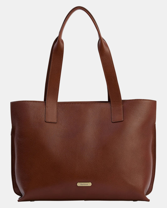 Barbour Alder Womens Large Leather Tote Bag - Brown