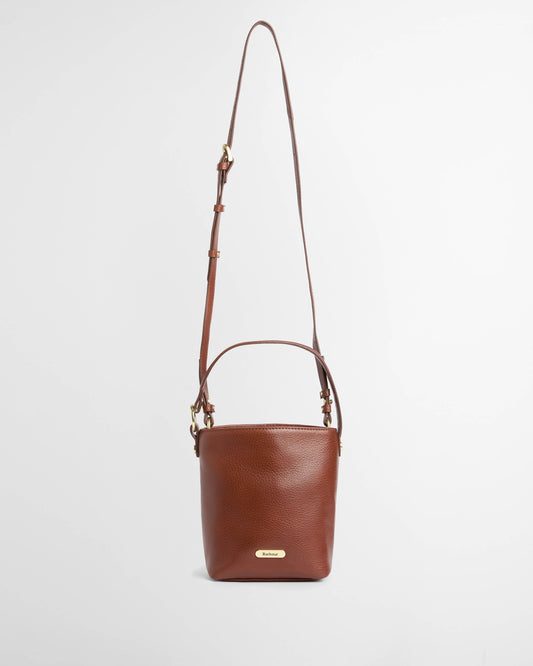 Barbour Cedar Womens Mini Leather Bucket Bag - Brown | CHO | Designer Womens Bucket Bags