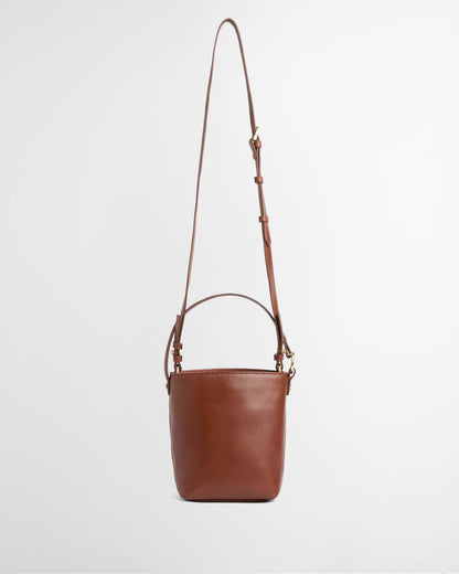 Barbour Cedar Womens Mini Leather Bucket Bag - Brown | CHO | Designer Womens Bucket Bags