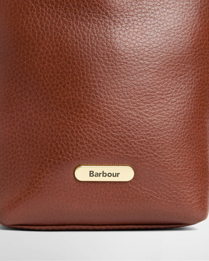 Barbour Cedar Womens Mini Leather Bucket Bag - Brown | CHO | Designer Womens Bucket Bags