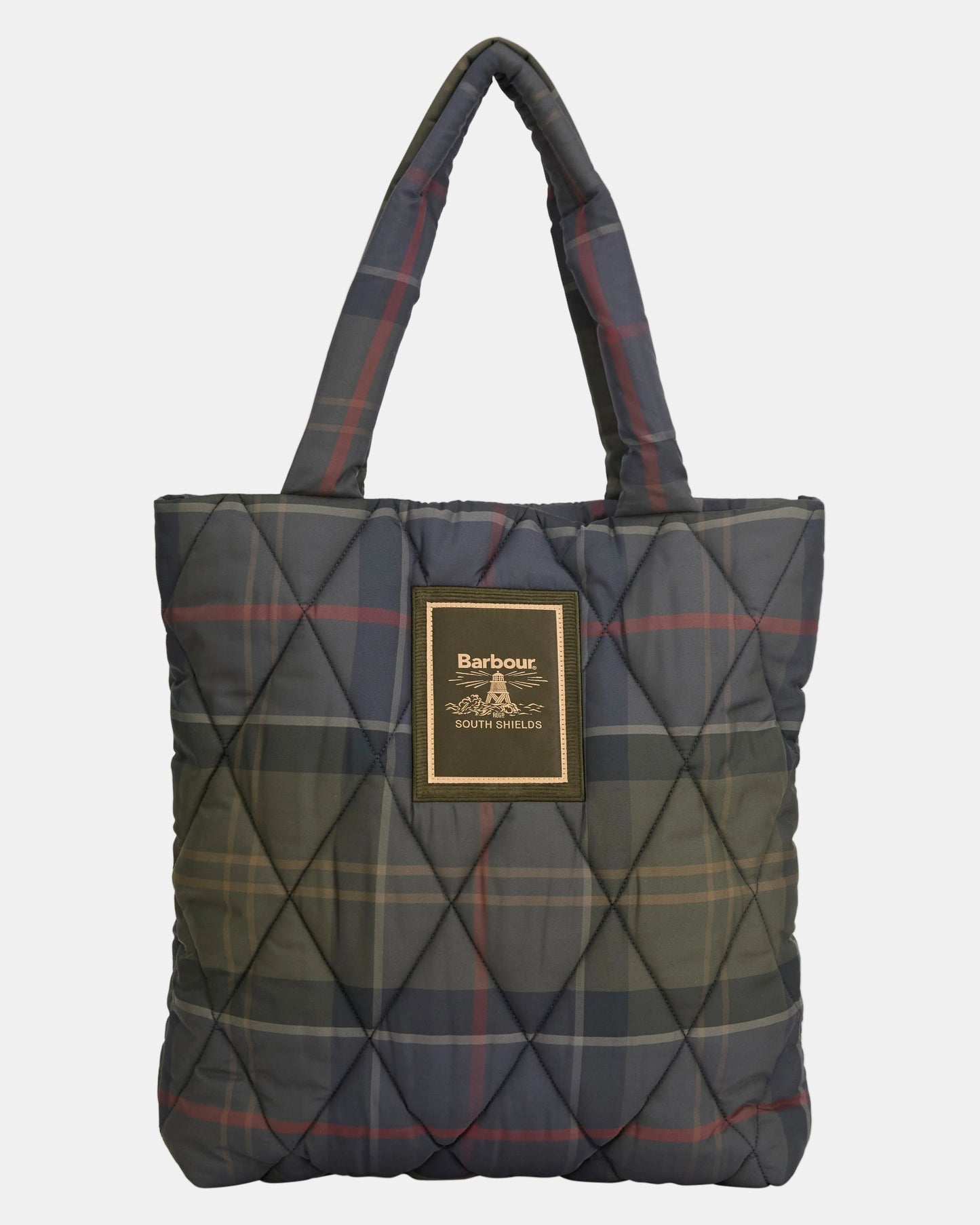 Barbour Tartan Arlene Womens Quilted Tote Bag - Shadow Classic Tartan | CHO | Designer Womens Tote Bags