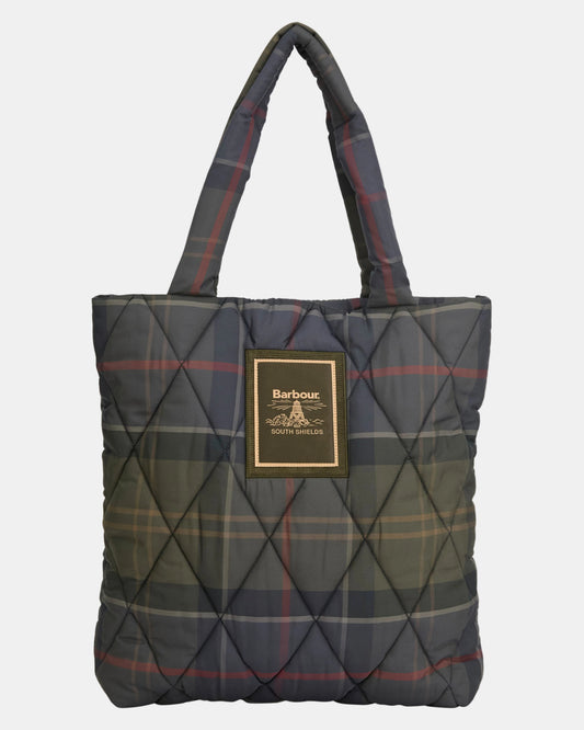 Barbour Tartan Arlene Womens Quilted Tote Bag - Shadow Classic Tartan