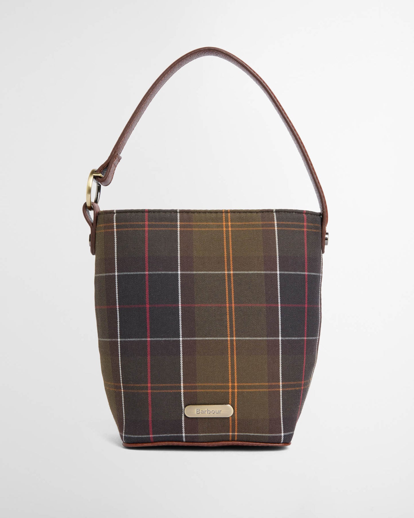 Barbour Cedar Womens Mini Tartan Bucket Bag - Classic Tartan, front.
