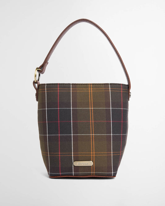 Barbour Cedar Womens Mini Tartan Bucket Bag - Classic Tartan, front.