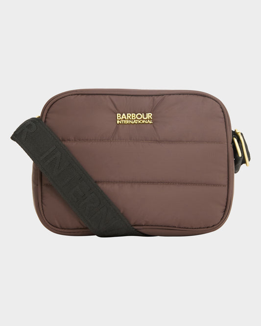 Barbour International Monaco Womens Baffle Quilt Crossbody Bag - Truffle