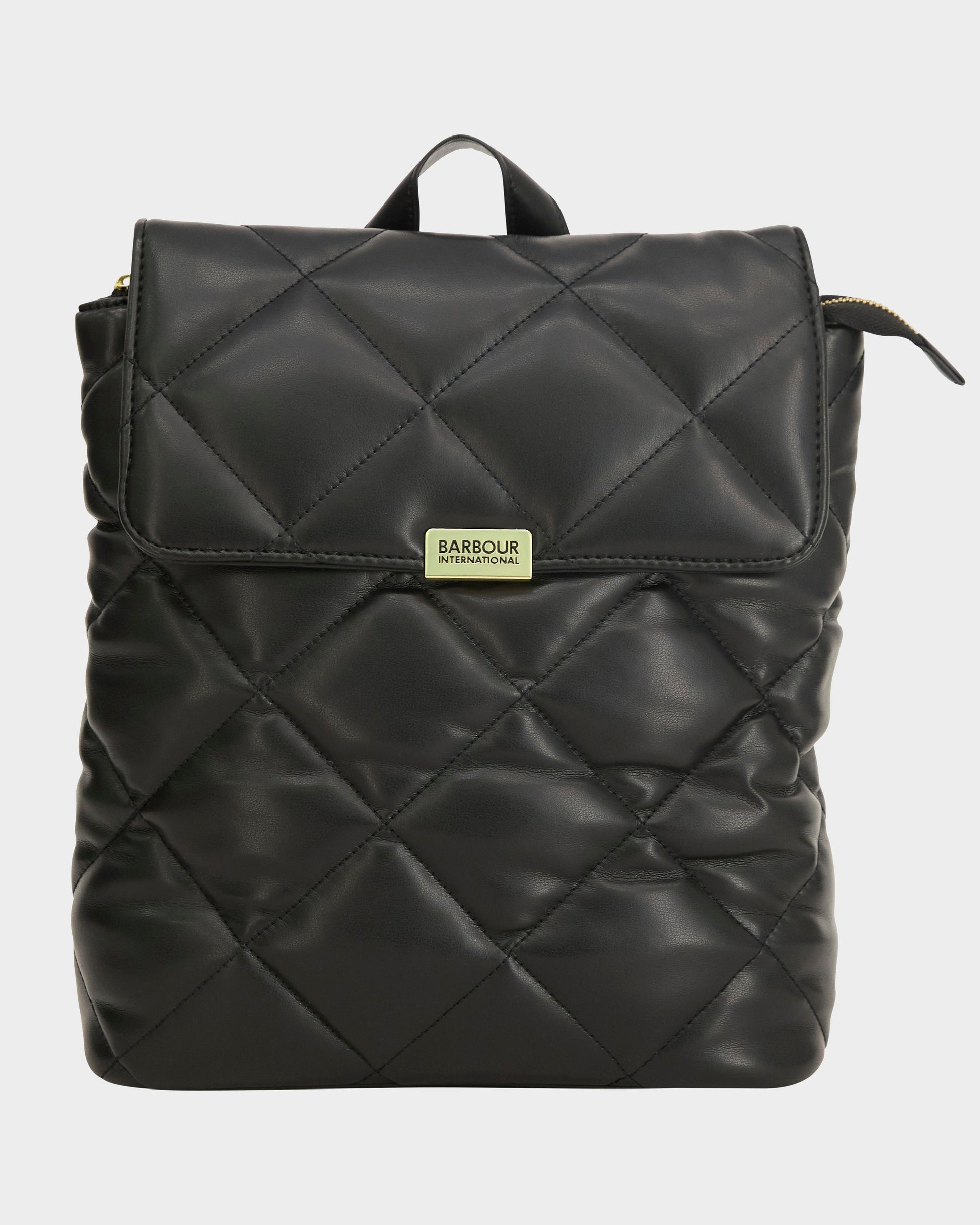 Barbour International Hoxton Womens Soft Quilt Backpack - Black | CHO | Designer Womens Backpacks