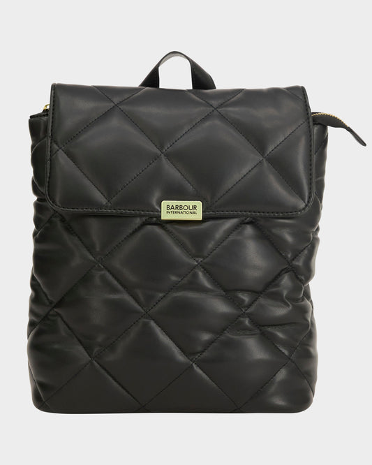Barbour International Hoxton Womens Soft Quilt Backpack - Black