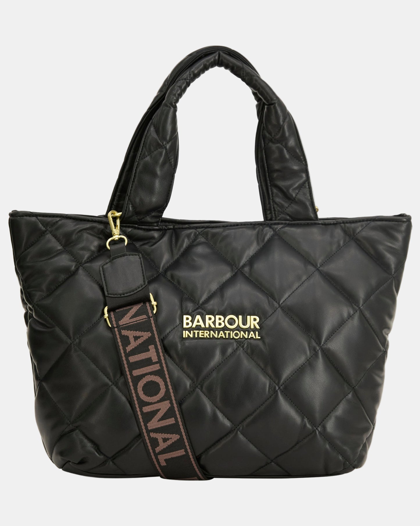 Barbour International Battersea Womens Soft Quilt Tote Bag - Black | CHO | Designer Womens Tote Bags