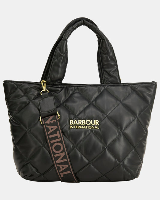 Barbour International Battersea Womens Soft Quilt Tote Bag - Black