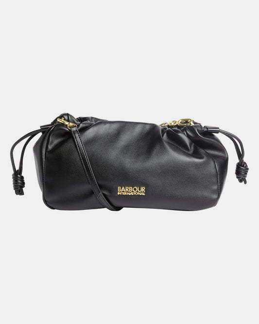 Barbour International Womens Soft Drawcord Shoulder Bag - Black