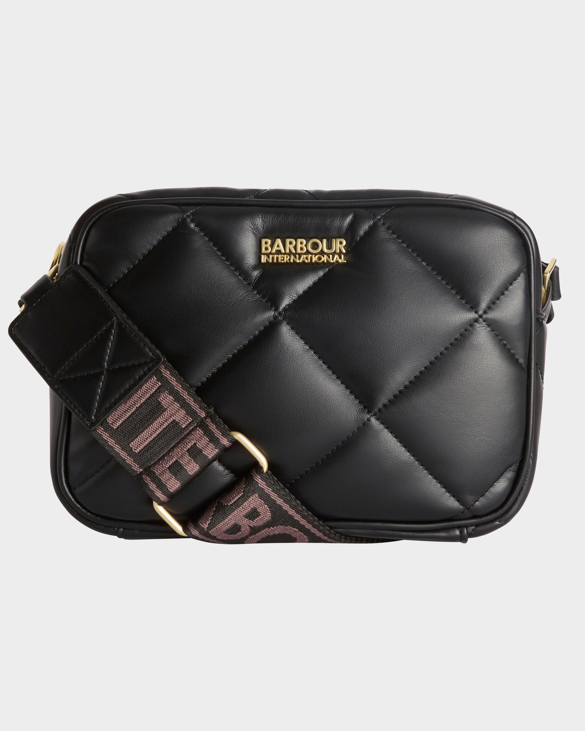 Barbour International Womens Soft Quilt Sloan Crossbody Bag - Black | CHO | Designer Womens Cross Body Bags