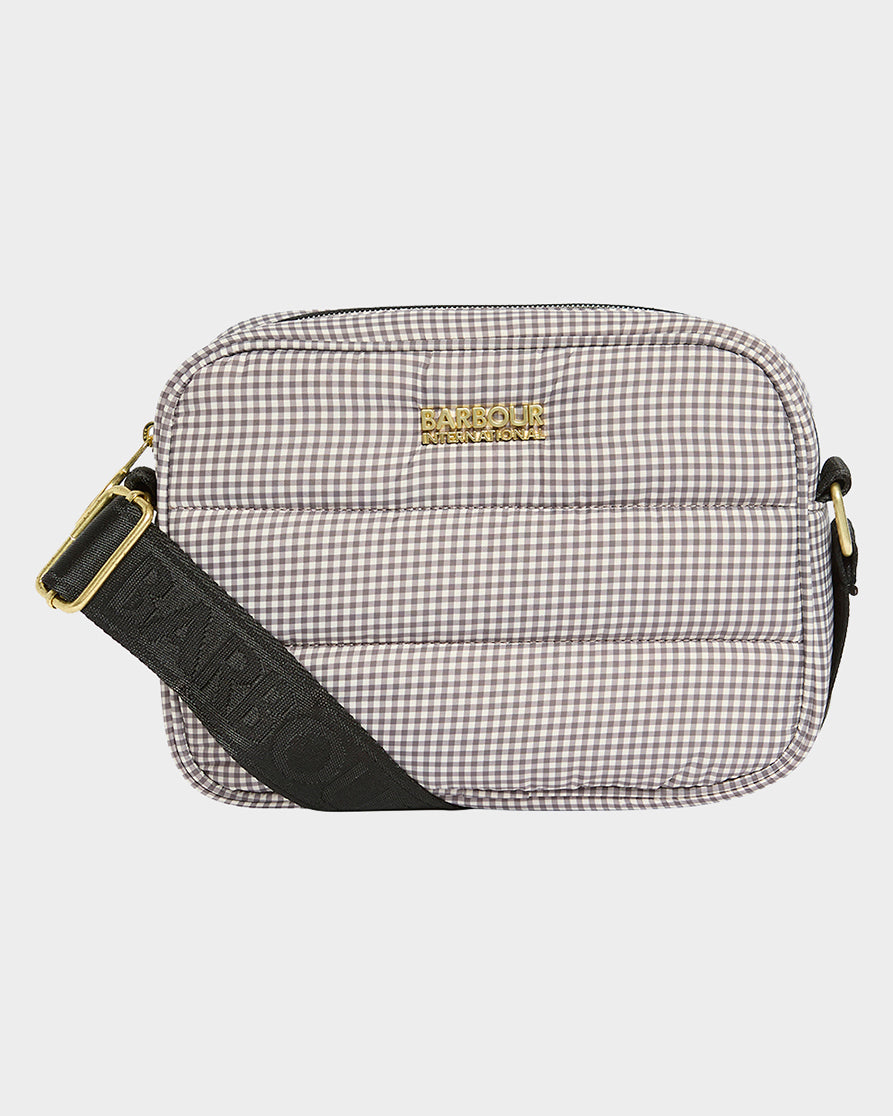 Barbour International Monaco Check Womens Crossbody Bag - Truffle Check | CHO | Designer Womens Cross Body Bags