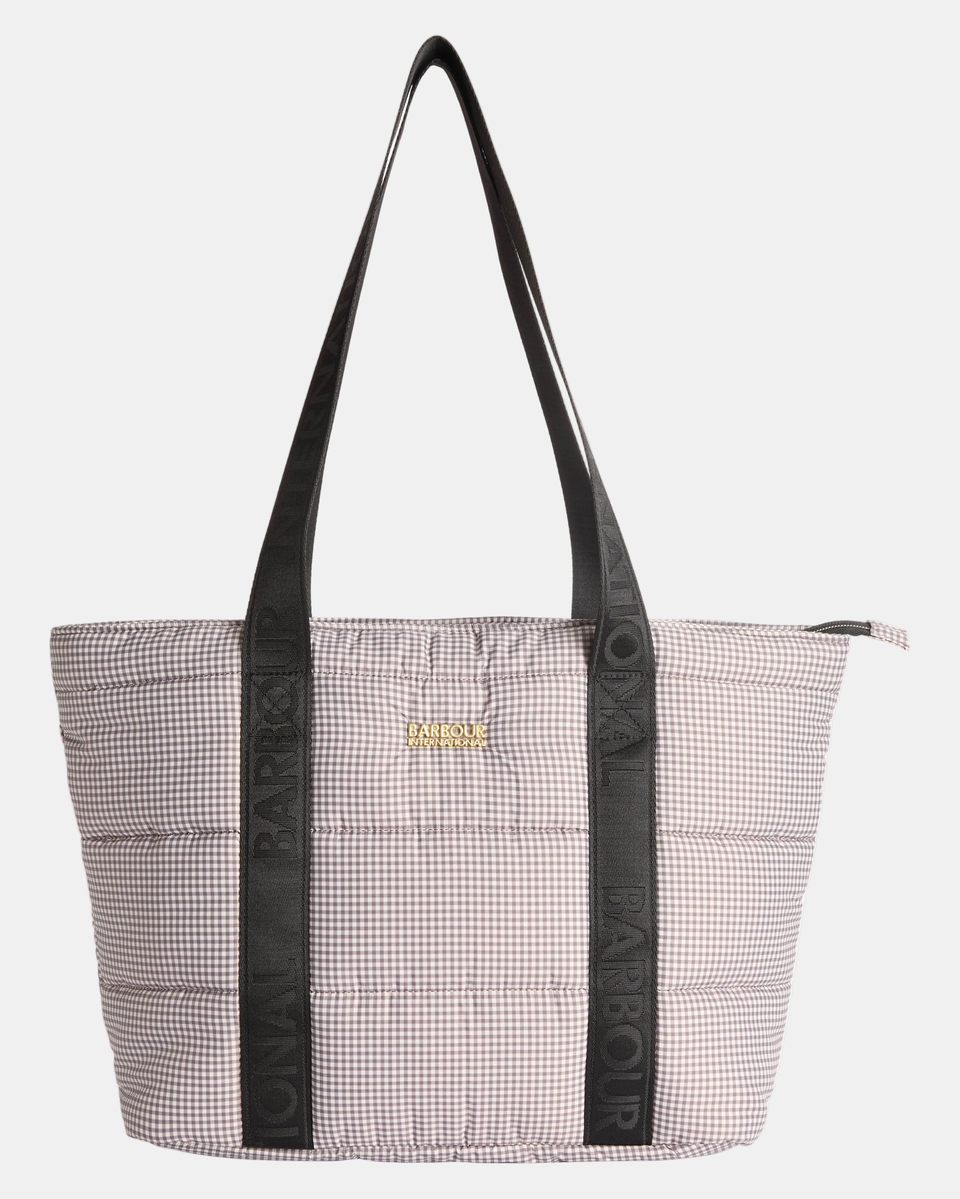 Barbour International Monaco Check Womens Tote Bag - Truffle Check | CHO | Designer Womens Tote Bags