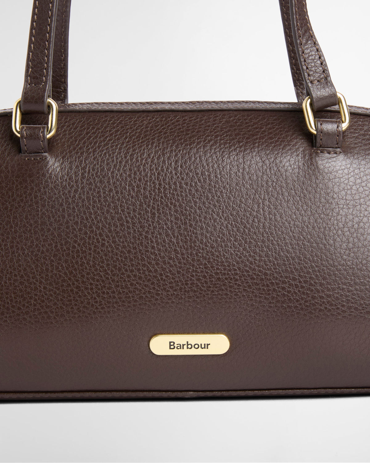 Barbour Viola Womens Barrel Shoulder Bag - Rustic Brown badge detail