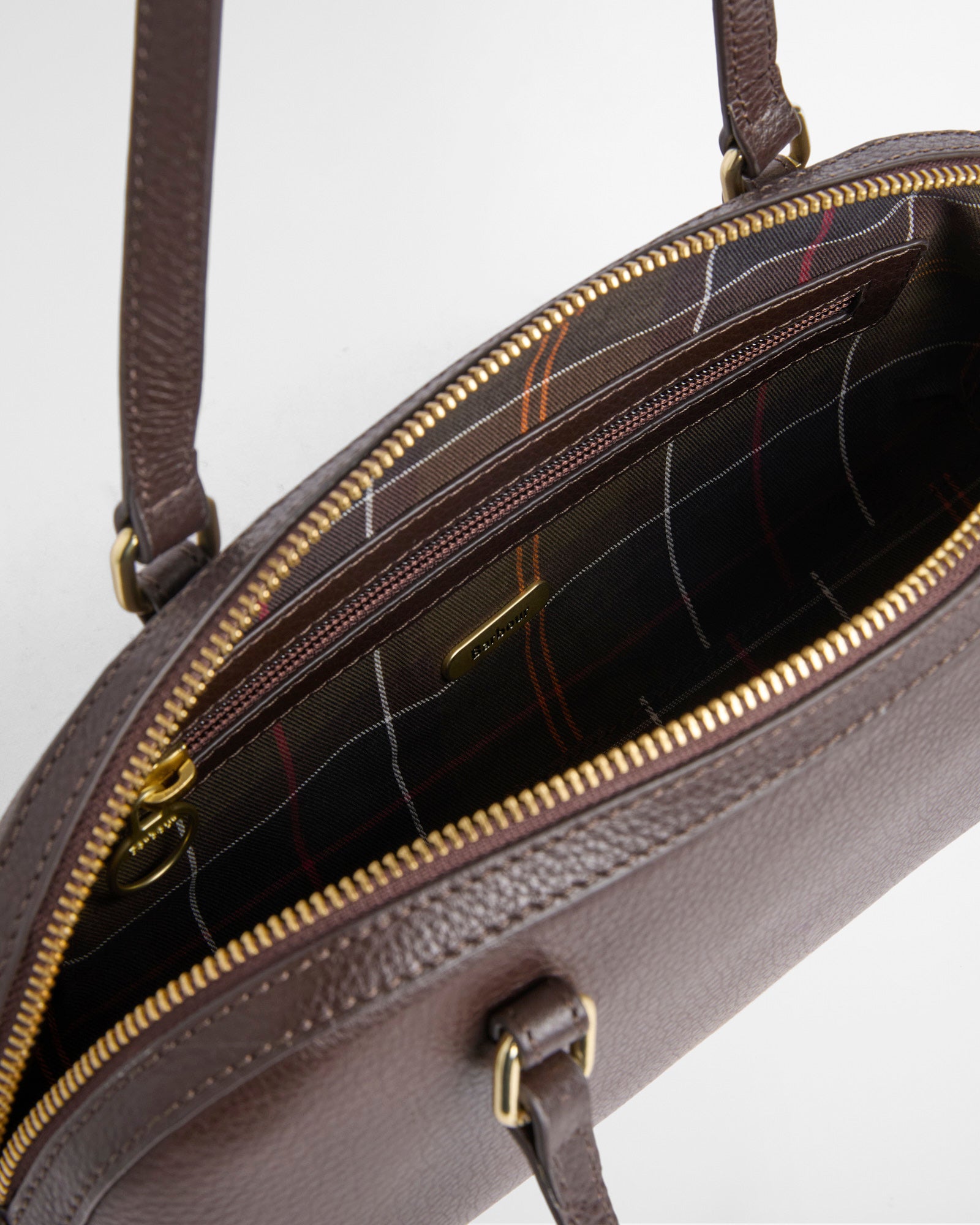 Barbour Viola Womens Barrel Shoulder Bag - Rustic Brown inside detail