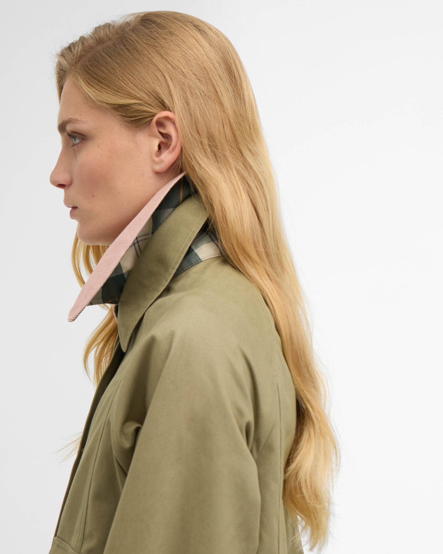 Barbour Cropped Beadnell Womens Casual Jacket - Bleached Olive/Ancient/Gardenia | CHO | Designer Womens Jackets
