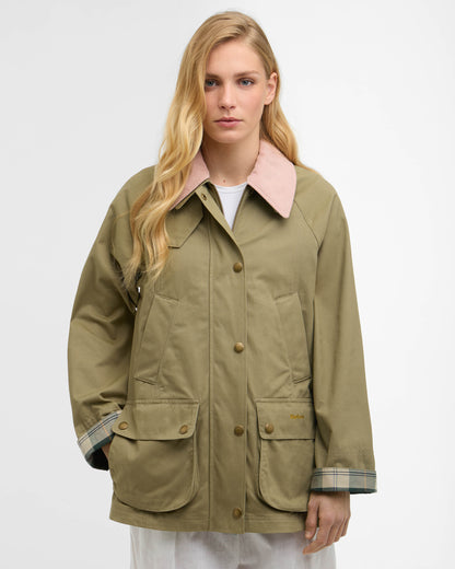 Barbour Modern Beadnell Womens Casual Jacket - Bleached Olive/Ancient/Gardenia | CHO | Designer Womens Jackets