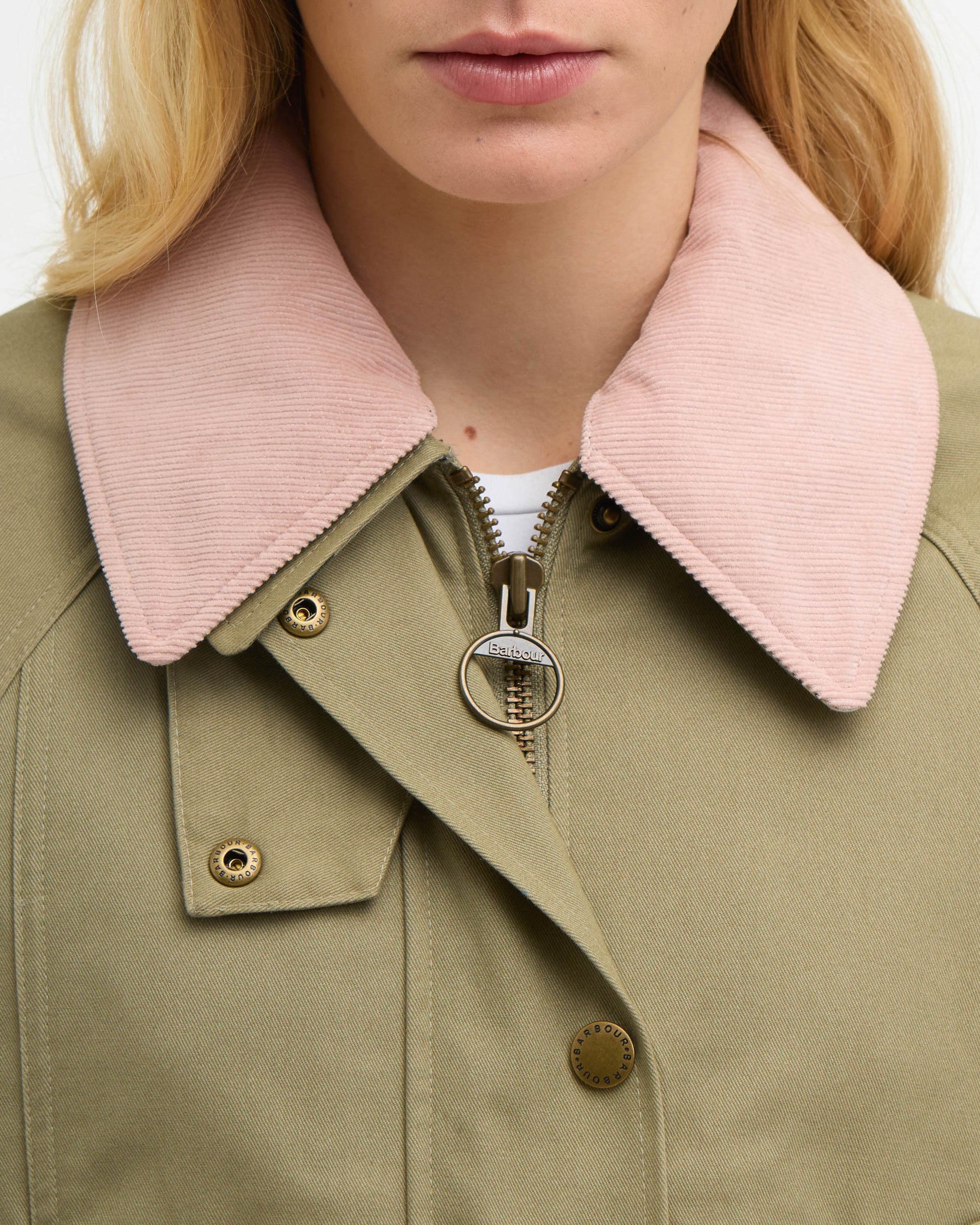 Barbour Modern Beadnell Womens Casual Jacket - Bleached Olive/Ancient/Gardenia | CHO | Designer Womens Jackets